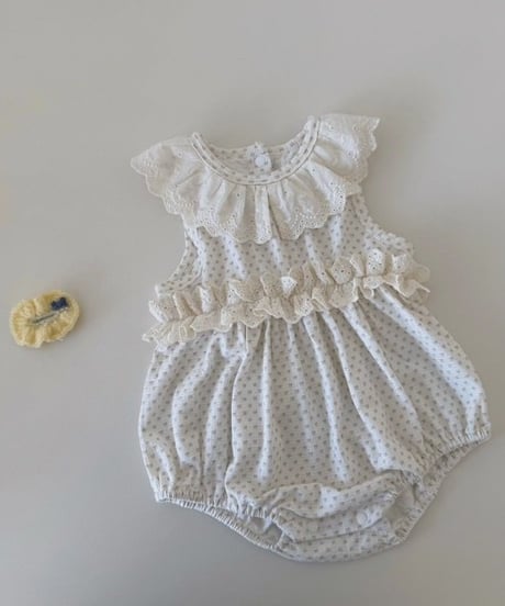 19[予約]mydaughter sweat dot frill romper