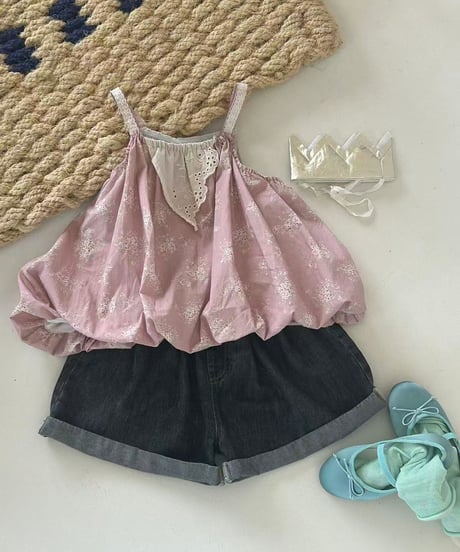 54[予約]aiai back ribbon denim shorts