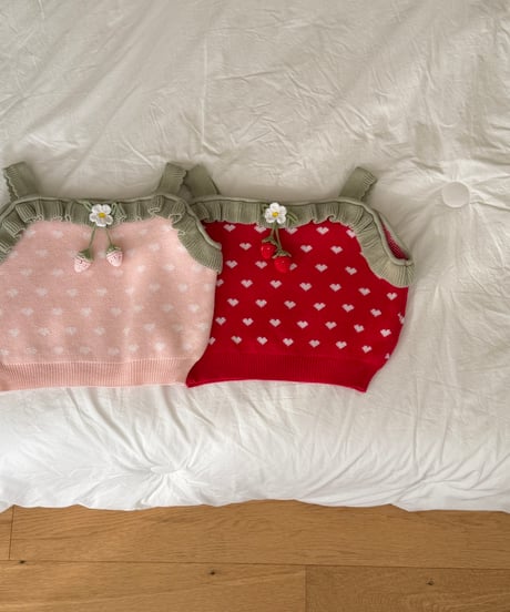 74[予約]ninibello heart berry knit