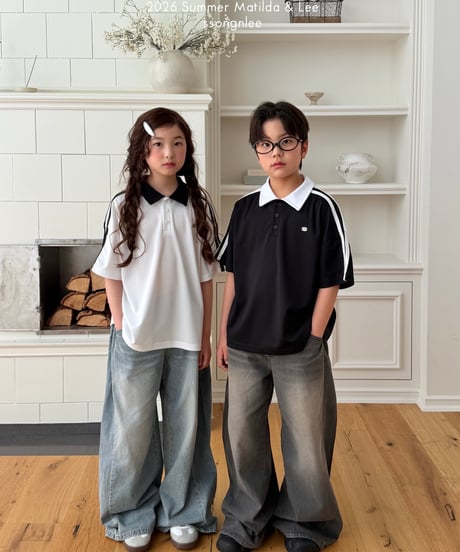 49[予約]matilda&lee airy two line collar tee