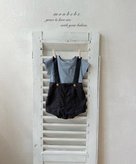 54[予約]monbebe linen suspender shorts
