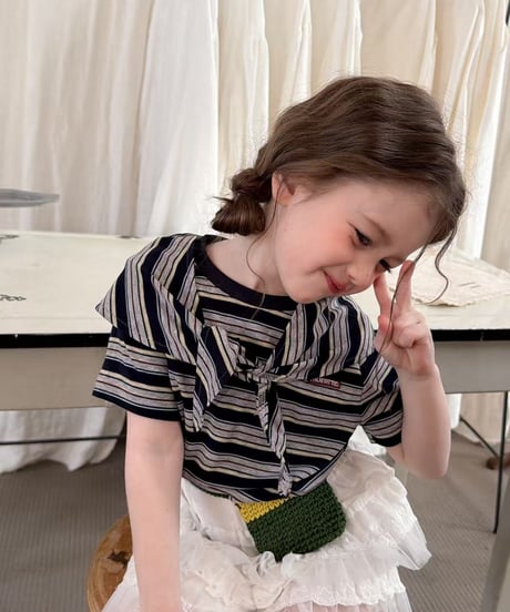 79[予約]aiai cozy stripe scarf top