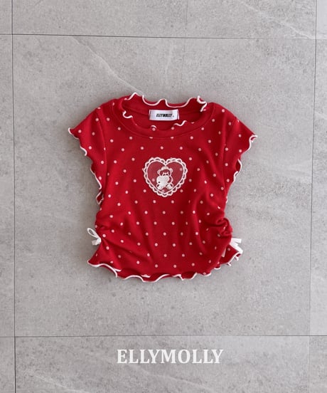 11[予約]ELLYMOLLY dot me shirring t-shirt
