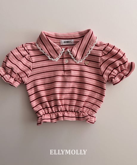 252[予約]ELLYMOLLY curling collar frill t