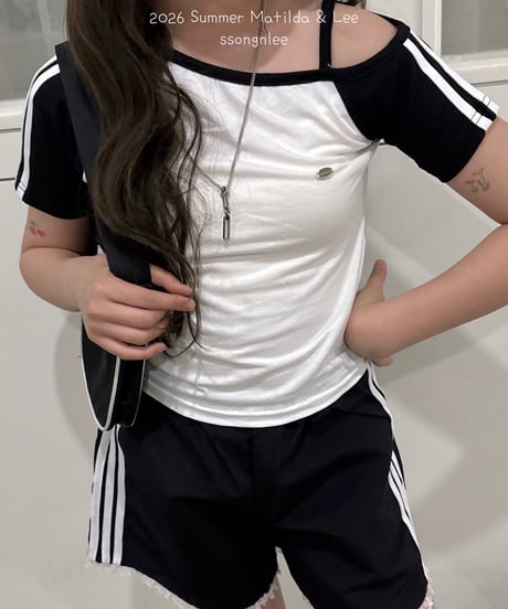 10[予約]matilda&lee color matching line tee