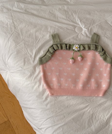 74[予約]ninibello heart berry knit