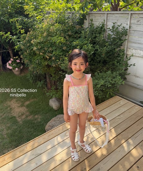 99[予約]ninibello rosie berry swimwear bonnet set
