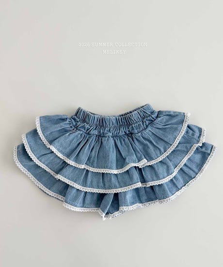 37[予約]melikey lace denim cancan skirt