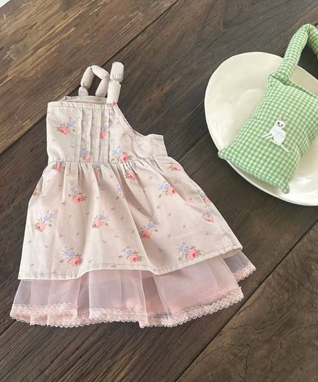 55[予約]aiai pink flower tulle blouse