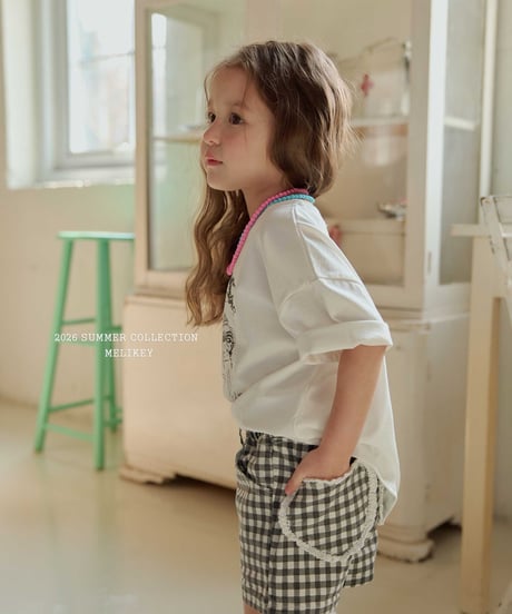 41[予約]melikey check heart pants