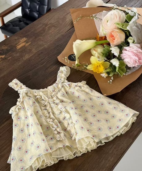 77[予約]aiai curly print sleeveless top