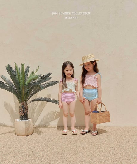 76[予約]melikey lily check swim set