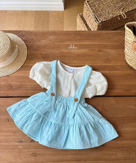 12[予約]ohho eyelet shirring string skirt