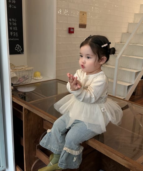 16[予約]mydaughter lala frill denim pants