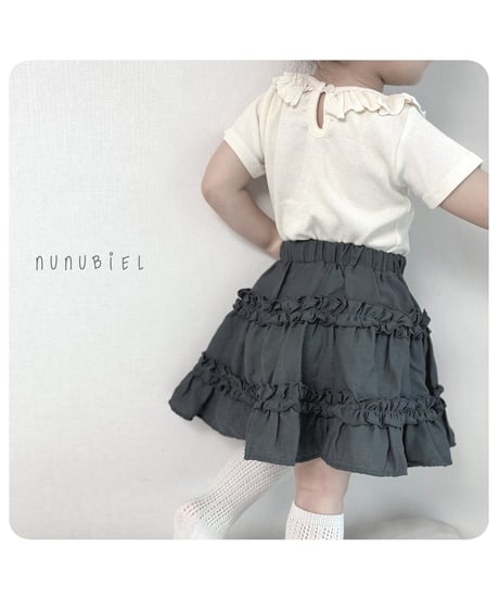 72[予約]nunubiel ribbed frill t-shirts