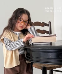 46[予約]送料無料 ninibello bear punching knit vest