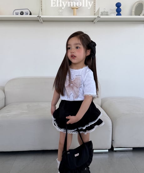 16[予約]ELLYMOLLY slab ribbon t-shirt