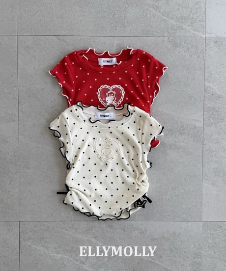 11[予約]ELLYMOLLY dot me shirring t-shirt