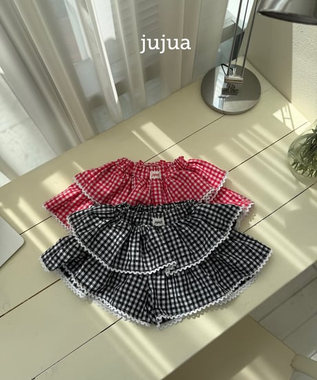 12[予約]jujua check skirt pants