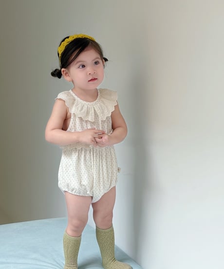 19[予約]mydaughter sweat dot frill romper