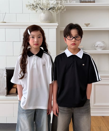 49[予約]matilda&lee airy two line collar tee