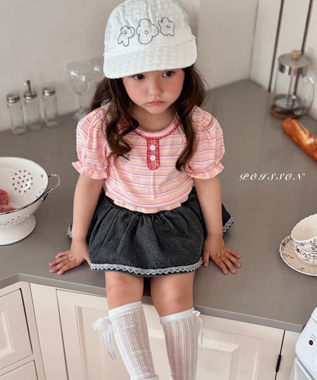 3[予約]poisson border puff tee