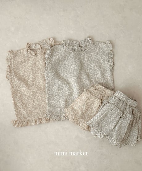 7[予約]mimi market line frill sleeveless