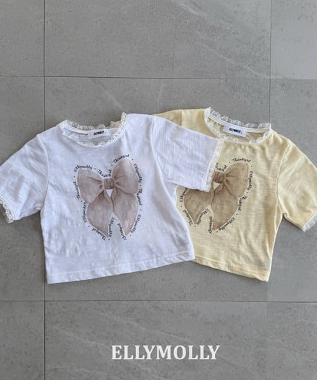 16[予約]ELLYMOLLY slab ribbon t-shirt