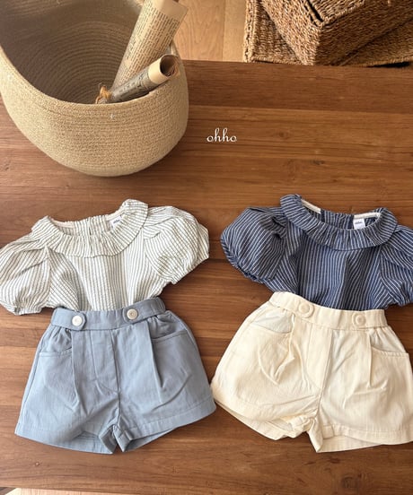 28[予約]ohho loel striped blouse
