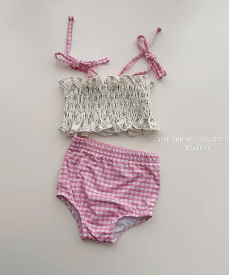 76[予約]melikey lily check swim set