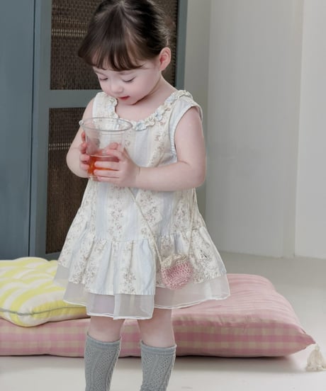 2[予約]mydaughter flower frill sleeveless dress