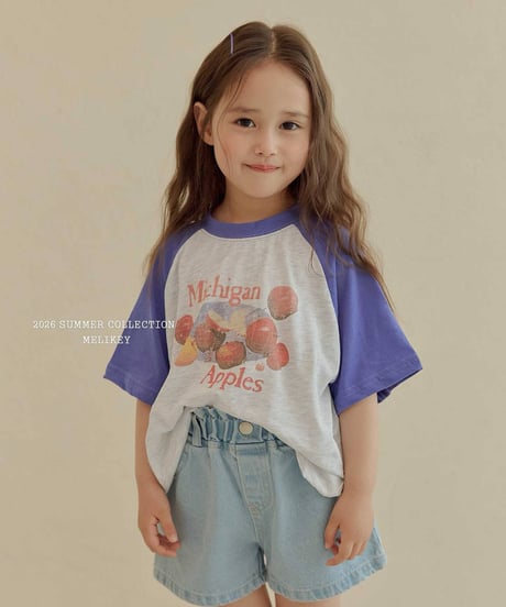 58[予約]melikey apple raglan t-shirt