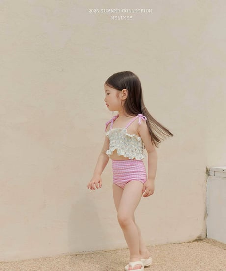 76[予約]melikey lily check swim set
