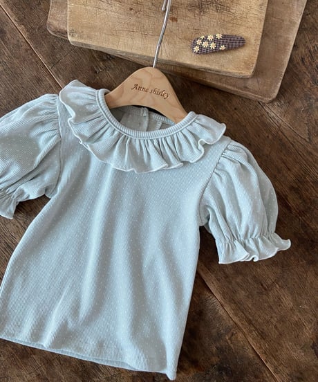 21[予約]anneshirley grayish frill dot t-shirt