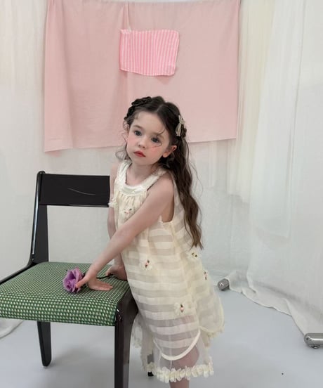 4[予約]aiai angel flower chiffon dress