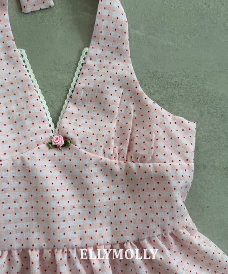 40[予約]ELLYMOLLY dot holter dress