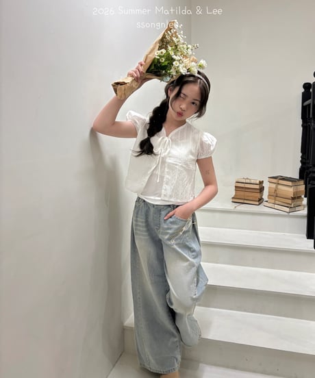 88[予約]matilda&lee puff blouse cardigan