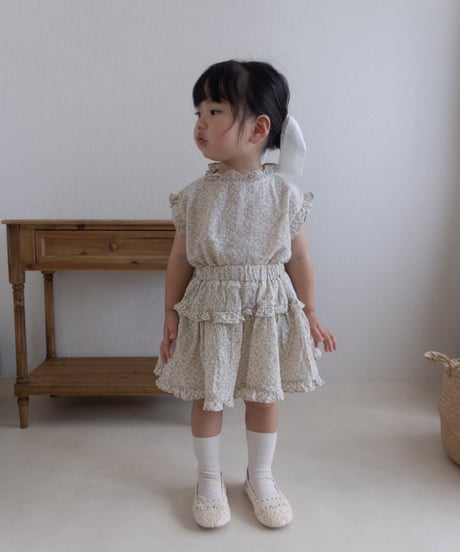 7[予約]mimi market line frill sleeveless