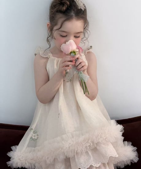 9[予約]aiai vintage cream frill dress