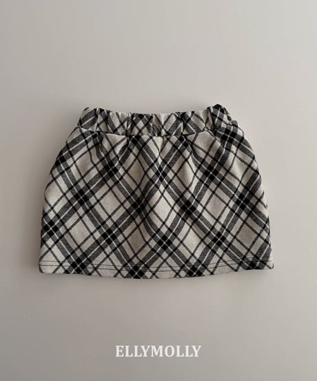 261[予約]ELLYMOLLY slash check skirt