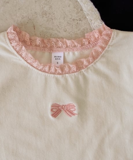 12[予約]momoann ribbon lace tee