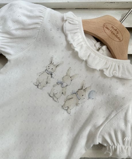 53[予約]monbebe rabbit eyelet tee