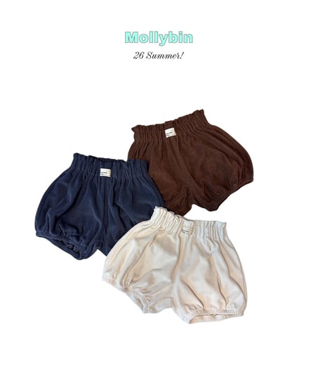15[予約]Mollybin bebe terry half pants