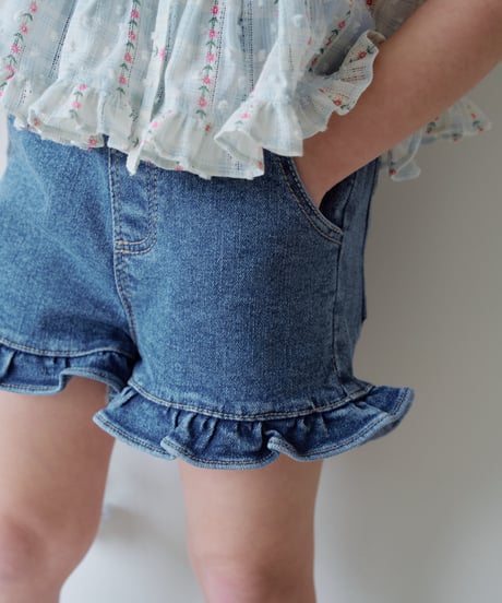 18[予約]momoann frill denim shorts