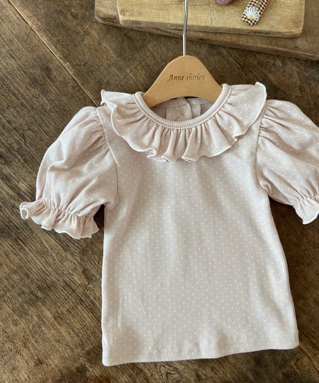 21[予約]anneshirley grayish frill dot t-shirt