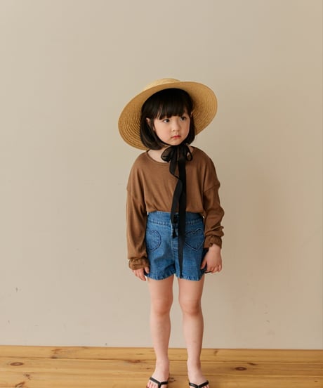 19[予約]mon Atelier love denim shorts