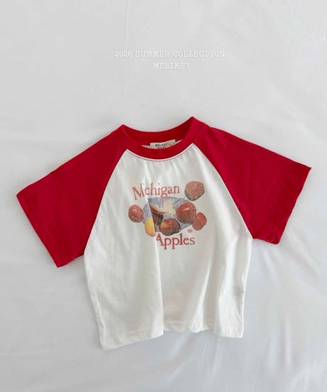 58[予約]melikey apple raglan t-shirt