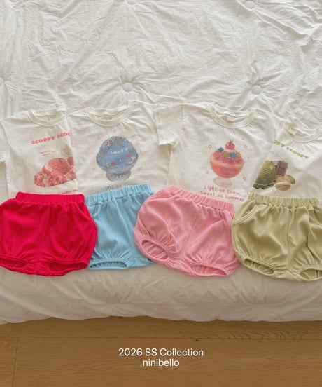 80[予約]ninibello scoop scoop short sleeve t-shirt
