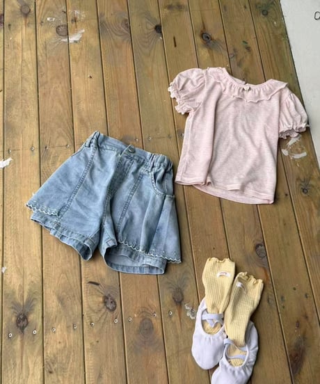 68[予約]aiai frill neck striped top