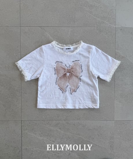 16[予約]ELLYMOLLY slab ribbon t-shirt